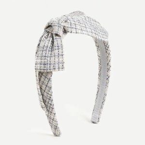 NWT J. Crew Ivory Tweed Bow Headband
